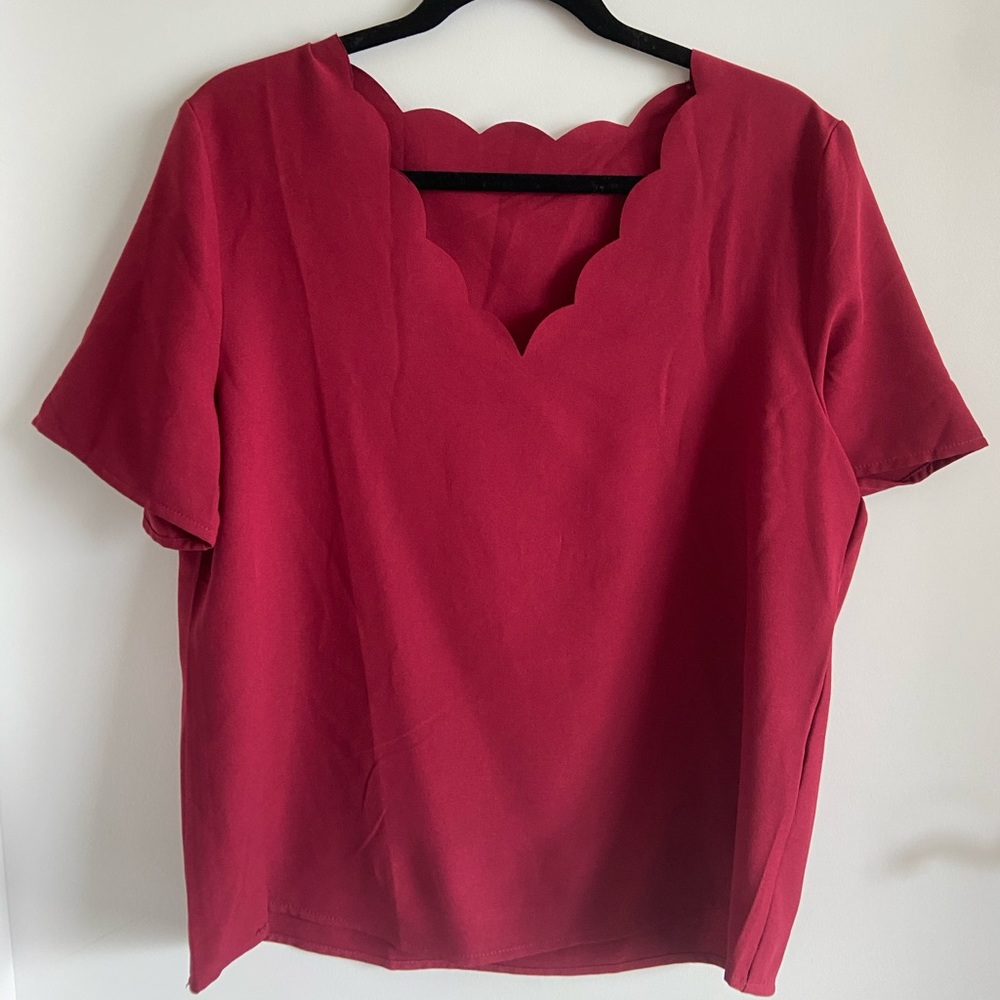 Red Business Casual Top